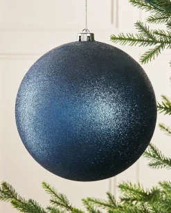 WeRChristmas Oversized Baubles|Shatterproof Baubles^Navy Blue Large Glitter Shatterproof Bauble, 20 Cm