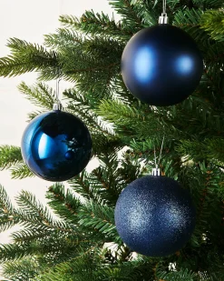 WeRChristmas Oversized Baubles|Shatterproof Baubles^Navy Blue Shatterproof Baubles, 9 Pack, 10 Cm