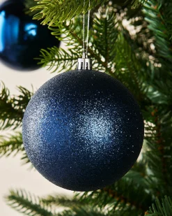 WeRChristmas Oversized Baubles|Shatterproof Baubles^Navy Blue Shatterproof Baubles, 9 Pack, 10 Cm