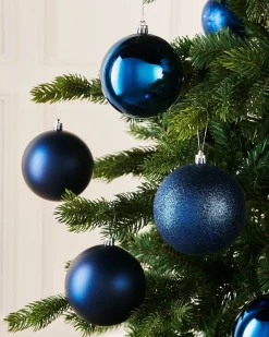 WeRChristmas Oversized Baubles|Shatterproof Baubles^Navy Blue Shatterproof Baubles, 9 Pack, 10 Cm