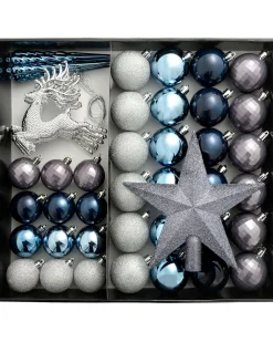 WeRChristmas Shatterproof Baubles^Navy Shatterproof Baubles Set, 50 Pack