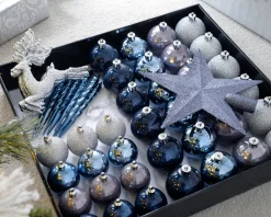 WeRChristmas Shatterproof Baubles^Navy Shatterproof Baubles Set, 50 Pack