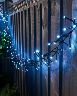 WeRChristmas Cluster Lights|Tree Lights^Outdoor Cluster Multi-Function 500 LED Light String, Ice White