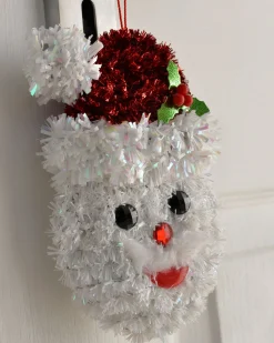 WeRChristmas Figurines^Pack Of 3 Hanging Tinsel Snowman Decorations, 16 Cm