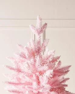 WeRChristmas Unlit Christmas Trees^Pink Sugar Snow Flocked Christmas Tree, 7 Ft