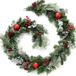 WeRChristmas Decorated Garlands^Pre-Decorated Frosted Garland, 6 Ft