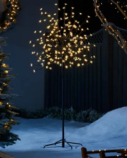 WeRChristmas Tree Silhouettes^Pre-Lit 200 LED Cherry Blossom Twig Tree, White, 5 Ft