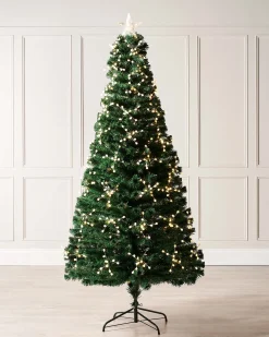 WeRChristmas Fibre Optic Christmas Trees|Pre Lit Christmas Trees^Pre-Lit Berry Cluster Fibre Optic Christmas Tree, 7 Ft