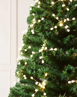 WeRChristmas Fibre Optic Christmas Trees|Pre Lit Christmas Trees^Pre-Lit Berry Cluster Fibre Optic Christmas Tree, 7 Ft