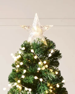 WeRChristmas Fibre Optic Christmas Trees|Pre Lit Christmas Trees^Pre-Lit Berry Cluster Fibre Optic Christmas Tree, 7 Ft