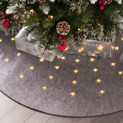 WeRChristmas Skirts & Collars^Pre-Lit Christmas Tree Mat, Grey, 98 Cm