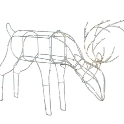 WeRChristmas Outdoor Lighted Reindeer^Pre-Lit 3D Grazing Reindeer Silhouette, 40 Cm