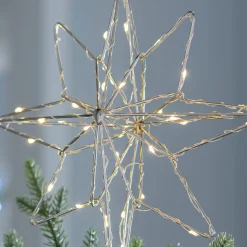 WeRChristmas Tree Toppers^Pre-Lit 3D North Star Christmas Tree Topper, 37 Cm