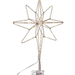 WeRChristmas Tree Toppers^Pre-Lit 3D North Star Christmas Tree Topper, 37 Cm