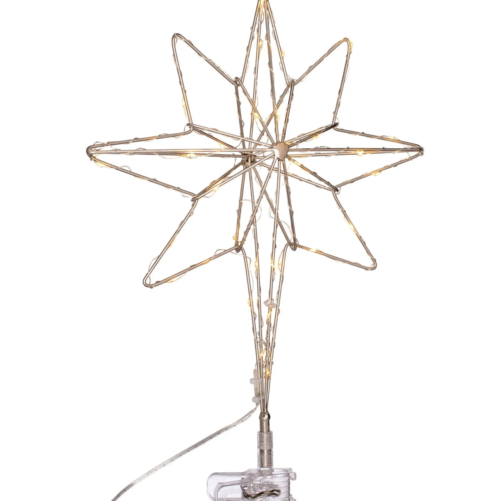WeRChristmas Tree Toppers^Pre-Lit 3D North Star Christmas Tree Topper, 37 Cm