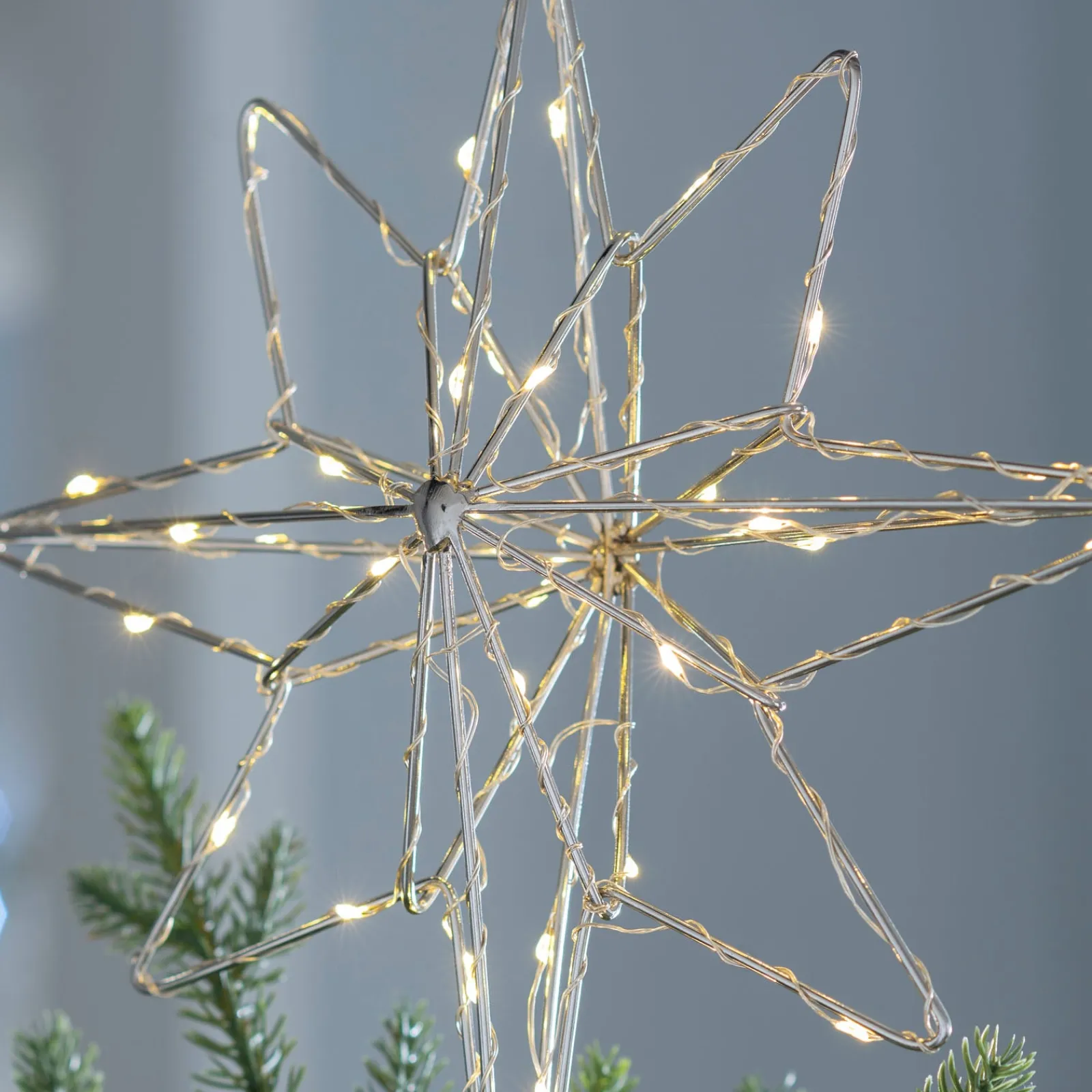 WeRChristmas Tree Toppers^Pre-Lit 3D North Star Christmas Tree Topper, 37 Cm
