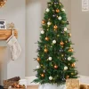 WeRChristmas Budget Christmas Trees|Pre Lit Christmas Trees^Pre-Lit Decorated Pop-Up Christmas Tree, Silver & Gold, 6 Ft
