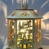 WeRChristmas Table Decorations^Pre-Lit Decorative Wooden Lantern, 20 Cm