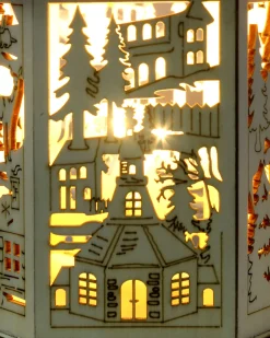 WeRChristmas Table Decorations^Pre-Lit Decorative Wooden Lantern, 20 Cm