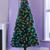 WeRChristmas Budget Christmas Trees|Fibre Optic Christmas Trees^Pre-Lit Fibre Optic Christmas Tree With Tree Topper, 7 Ft