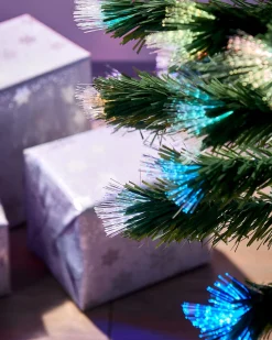 WeRChristmas Budget Christmas Trees|Fibre Optic Christmas Trees^Pre-Lit Fibre Optic Christmas Tree With Tree Topper, 7 Ft