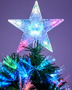 WeRChristmas Budget Christmas Trees|Fibre Optic Christmas Trees^Pre-Lit Fibre Optic Christmas Tree With Tree Topper, 7 Ft