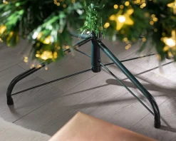 WeRChristmas Fibre Optic Christmas Trees|Pre Lit Christmas Trees^Pre-Lit Fibre Optic Pencil Christmas Tree With Warm White LED Stars, 5 Ft