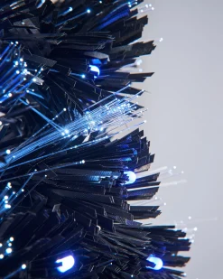 WeRChristmas Budget Christmas Trees|Fibre Optic Christmas Trees^Pre-Lit Fibre Optic Slim Black Christmas Tree, 5 Ft