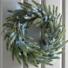 WeRChristmas Plain Wreaths|Pre Lit Wreaths^Pre-Lit Frosted Fir Wreath, 50 Cm