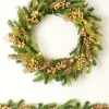 WeRChristmas Decorated Wreaths|Pre Lit Wreaths^Pre-Lit Gold Berry Mixed Tip Wreath, 76 Cm
