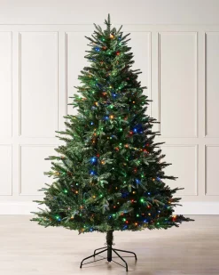 WeRChristmas Premium Christmas Trees|Pre Lit Christmas Trees^Pre-lit Grand Alaskan Fir Christmas Tree, Dual Multi Colour, 7 Ft