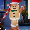 WeRChristmas Inflatables^Pre-Lit Inflatable Gingerbread Man With Candy Cane, 5 Ft