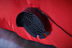 WeRChristmas Inflatables^Pre-Lit Inflatable Santa & Reindeer Stables, 8.5 Ft