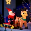 WeRChristmas Inflatables^Pre-Lit Inflatable Santa With Reindeer, 7 Ft