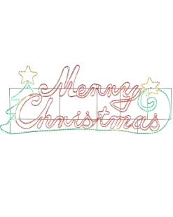 WeRChristmas Festive Star, Snowflake & Sign Lights^Pre-Lit Merry Christmas Rope Light Silhouette, 2 M