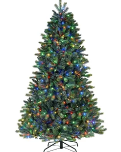 WeRChristmas Budget Christmas Trees|Pre Lit Christmas Trees^Pre-Lit Mixed Pine Dual Christmas Tree, 5 Ft