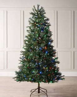 WeRChristmas Pre Lit Christmas Trees^Pre-Lit Mixed Pine Natural Bark Christmas Tree, 8 Ft