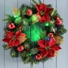 WeRChristmas Decorated Wreaths|Pre Lit Wreaths^Pre-Lit Multi-Coloured Decorated Wreath, Red/Gold, 60 Cm