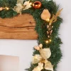 WeRChristmas Decorated Garlands|Pre Lit Garlands^Pre-Lit Multi-Function Decorated Garland, Copper/Gold, 9 Ft