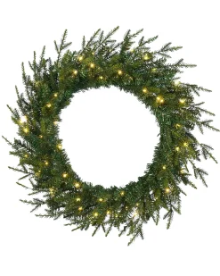 WeRChristmas Decorated Wreaths|Pre Lit Wreaths^Pre-Lit Multi-Function Douglas Fir Wreath, 60 Cm