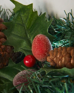 WeRChristmas Decorated Garlands|Pre Lit Garlands^Pre-Lit Natural Decorated Garland, Pinecones & Berries, 9 Ft