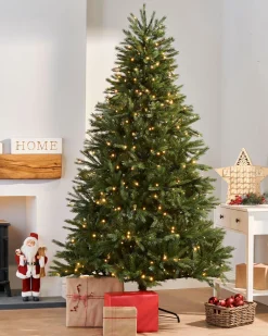 WeRChristmas Premium Christmas Trees|Pre Lit Christmas Trees^Pre-Lit Regal Spruce Multi-Function Christmas Tree, 7 Ft