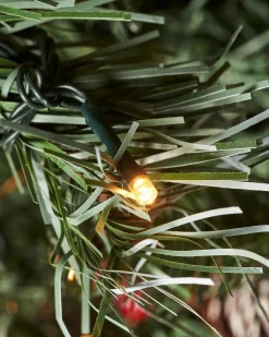 WeRChristmas Snow Flocked Christmas Trees|Pre Lit Christmas Trees^Pre-Lit Scandinavian Spruce Pinecones & Berries Christmas Tree, 9 Ft