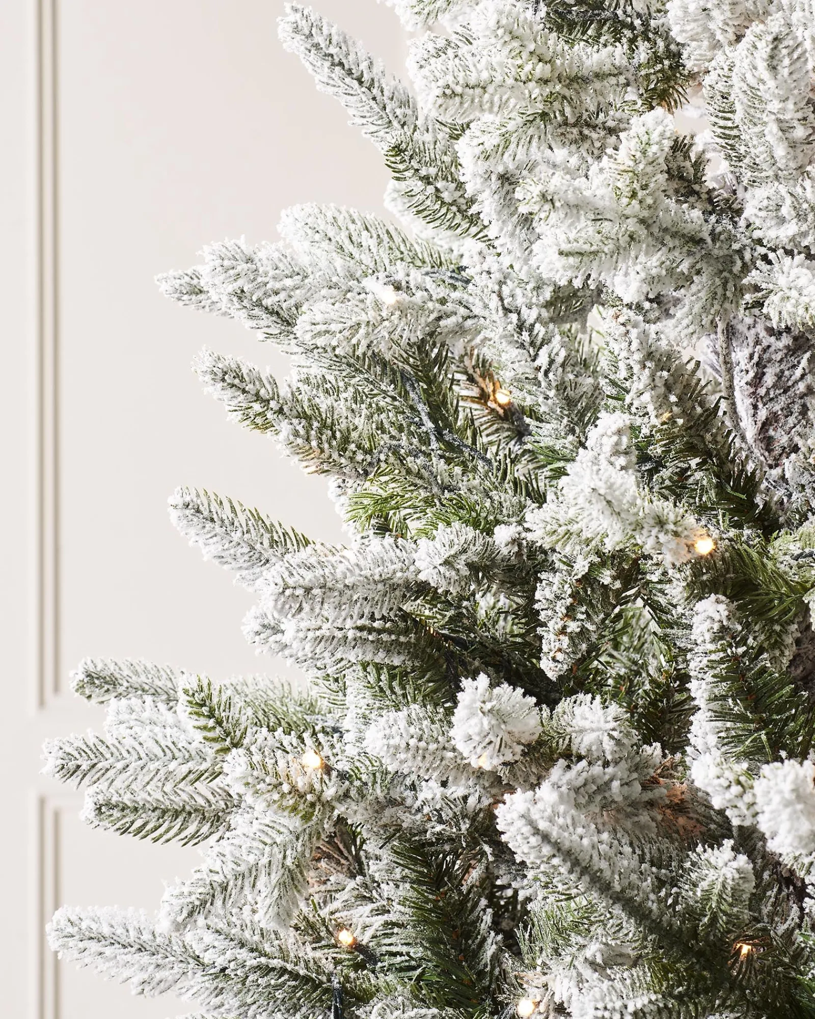 WeRChristmas Snow Flocked Christmas Trees|Pre Lit Christmas Trees^Pre-Lit Slim Snow Flocked Christmas Tree, 7 Ft