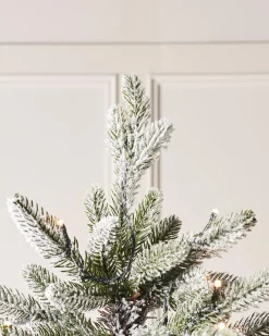 WeRChristmas Snow Flocked Christmas Trees|Pre Lit Christmas Trees^Pre-Lit Slim Snow Flocked Christmas Tree, 7 Ft