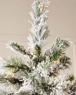 WeRChristmas Premium Christmas Trees|Snow Flocked Christmas Trees^Pre-Lit Slim Snow Flocked Spruce Christmas Tree, 10 Ft