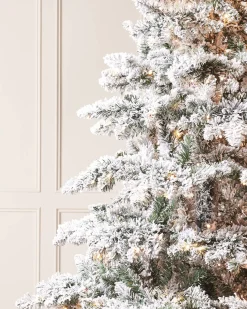 WeRChristmas Premium Christmas Trees|Snow Flocked Christmas Trees^Pre-Lit Snow Flocked Alpine Christmas Tree, 6 Ft