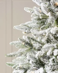 WeRChristmas Snow Flocked Christmas Trees|Pre Lit Christmas Trees^Pre-Lit Snow Flocked Christmas Tree, 7.5 Ft