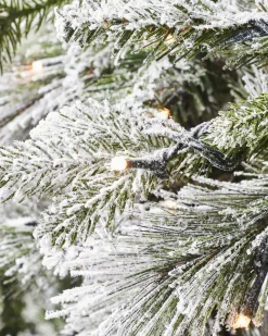 WeRChristmas Snow Flocked Christmas Trees|Pre Lit Christmas Trees^Pre-Lit Snow Flocked Mixed Pine Christmas Tree, 7 Ft