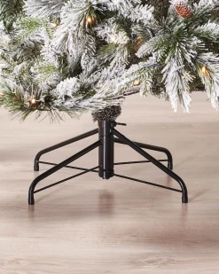 WeRChristmas Snow Flocked Christmas Trees|Pre Lit Christmas Trees^Pre-Lit Snow Flocked Mixed Pine Christmas Tree, 7 Ft